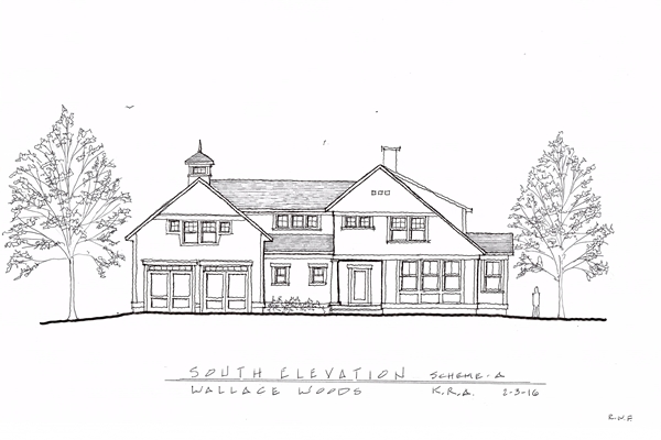 Wallace Woods South Elevation Maine Architects KRA